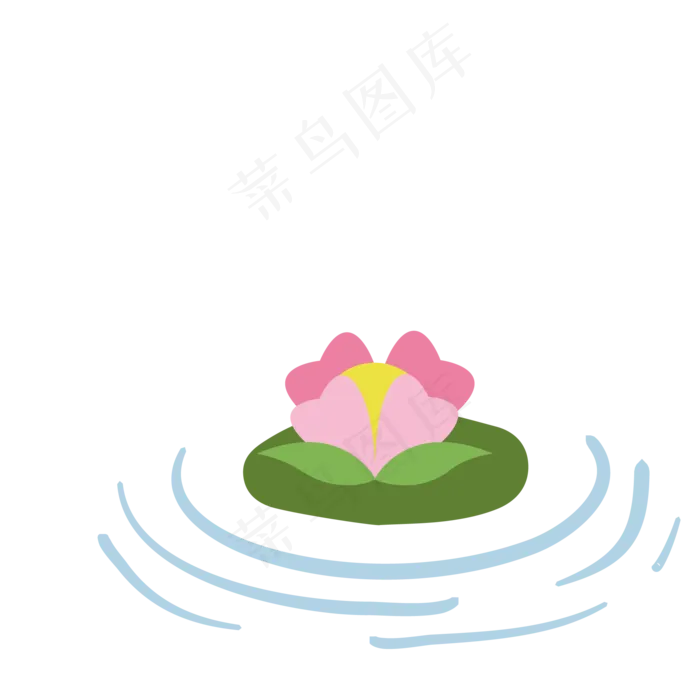 卡通绿色的荷花(3543X3543(DPI:300))ai矢量模版下载