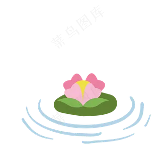 卡通绿色的荷花