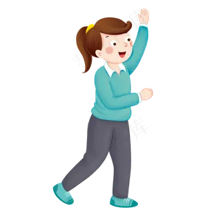 妇女节招手的女性角色,免抠元素