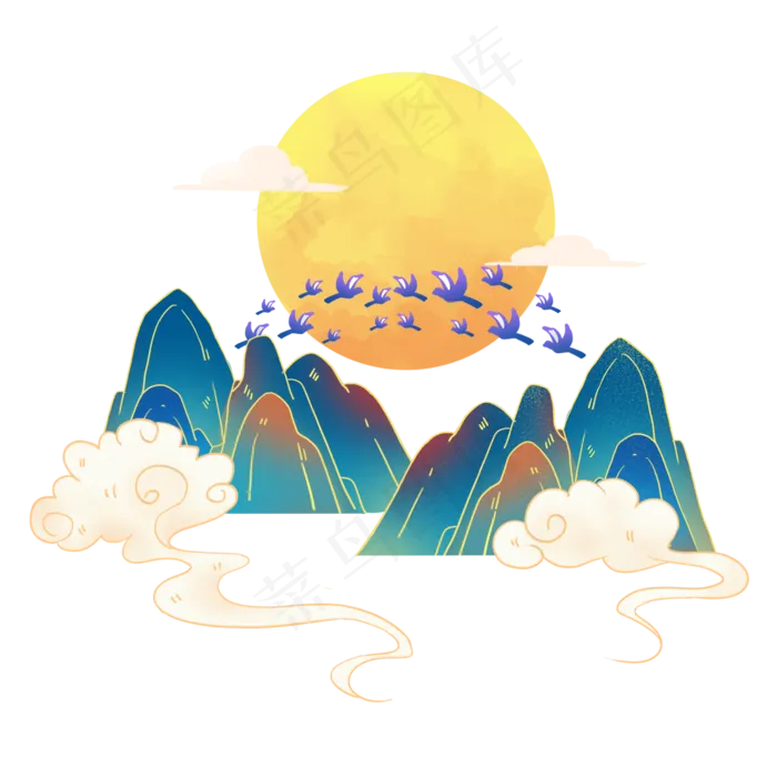 国潮七夕素材(2000X2000(DPI:300))psd模版下载