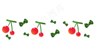 卡通樱桃分割线装饰