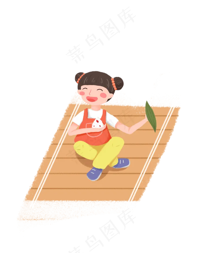抱着粽子女孩素材