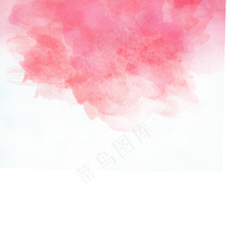 红色水彩水墨