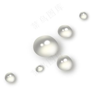 白色透明立体通透水滴,免抠元素