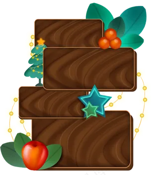 圣诞节木纹发光文字框,免抠元素