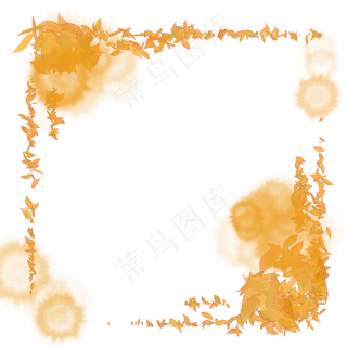 秋天的黄色叶子边框