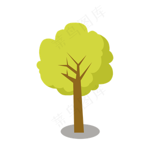 手绘简约绿植树木