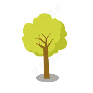 手绘简约绿植树木