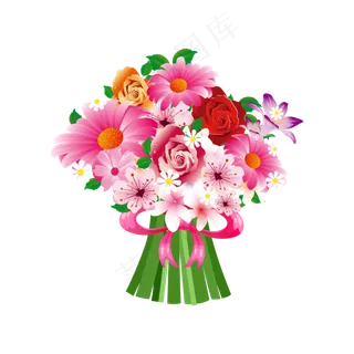 矢量手绘卡通花束