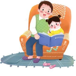 父女俩看书