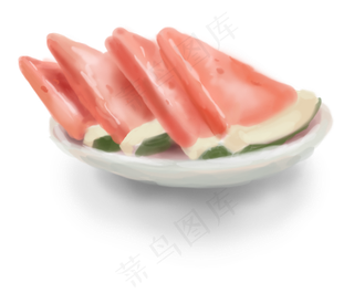 手绘夏季水果西瓜,免抠元素