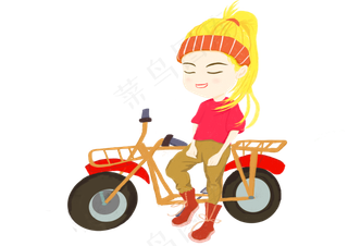 世界旅游日骑车女孩png