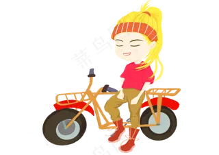 世界旅游日骑车女孩png