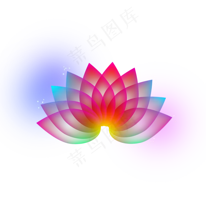 光感效果简约荷花元素,免抠元素(2000*2000px 72 dpi )psd模版下载