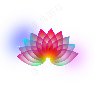 光感效果简约荷花元素,免抠元素