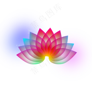 光感效果简约荷花元素,免抠元素