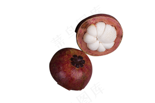 打开的山竹水果食物