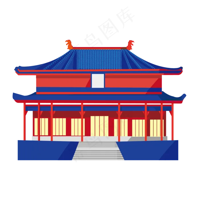 园林建筑宫殿(2000*2000px 300 dpi )ai矢量模版下载