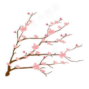 矢量免扣卡通樱花