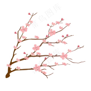 矢量免扣卡通樱花