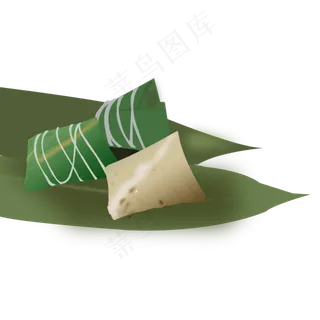 卡通绿色棕子免抠图