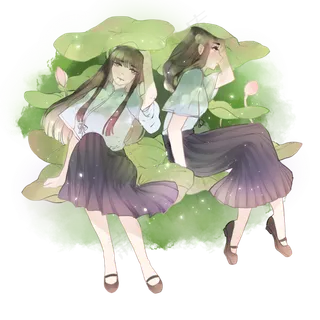 二十四节气夏至女孩和荷叶