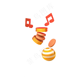 橘色C4D装饰,免抠元素