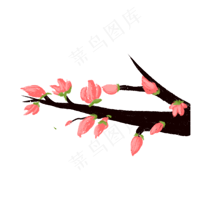 新年春节喜庆树枝树干,免抠元素(2048X2048(DPI:132))psd模版下载