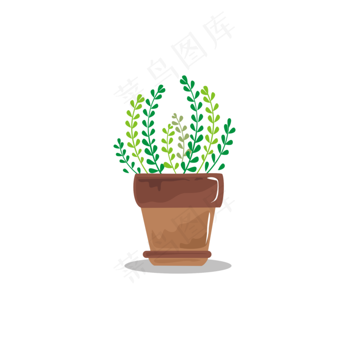 手绘绿植植物盆栽(1999*1999px 300 dpi )ai矢量模版下载