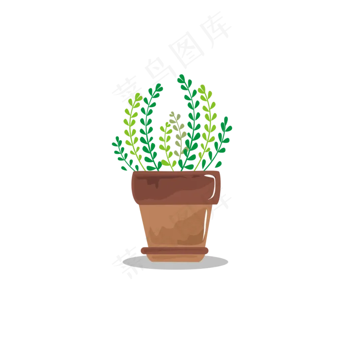 手绘绿植植物盆栽