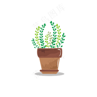 手绘绿植植物盆栽