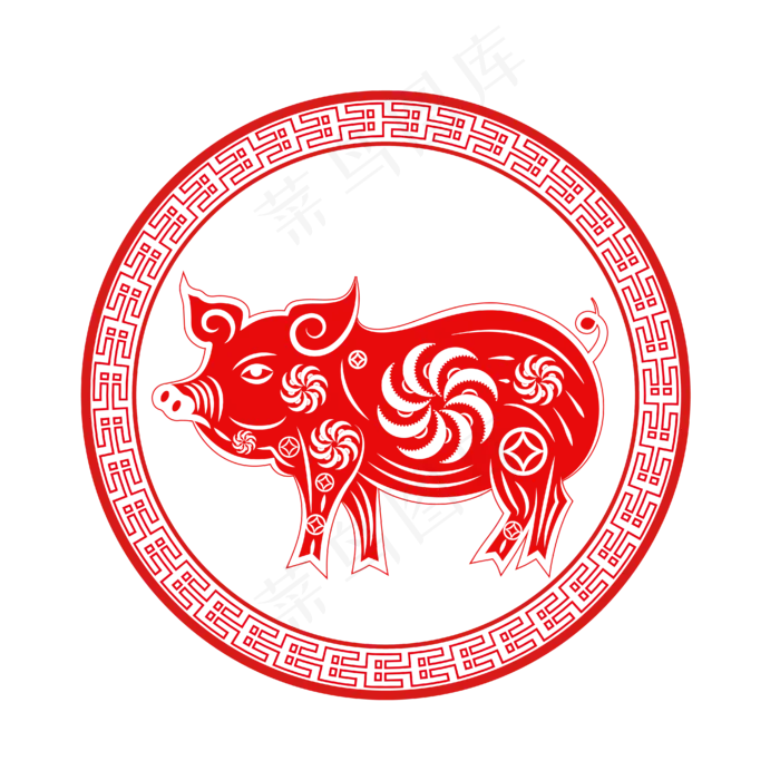 猪年剪纸2019中国风喜庆可商用,免抠元素ai矢量模版下载