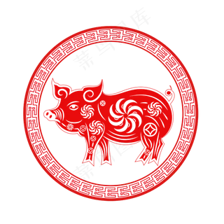 猪年剪纸2019中国风喜庆可商用,免抠元素