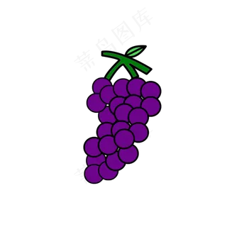 紫色可爱卡通创意简约水果葡萄