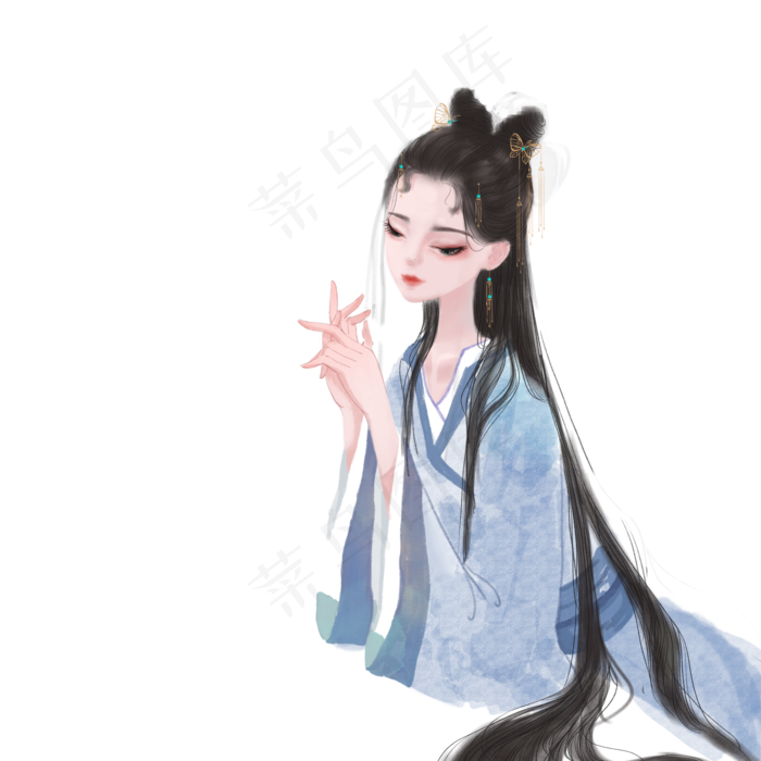中国风古风美女(2000X2000(DPI:300))psd模版下载
