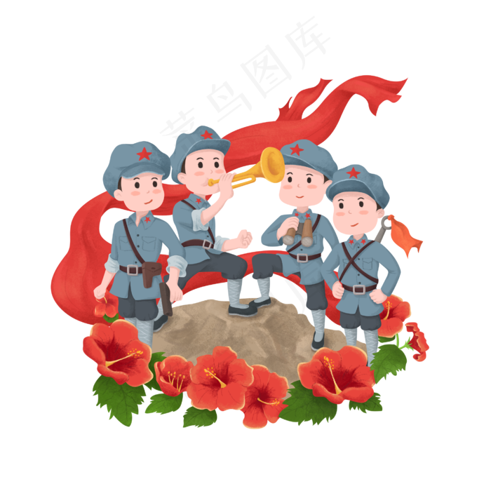 八一建军节革命军人战士(2859X2859(DPI:300))psd模版下载