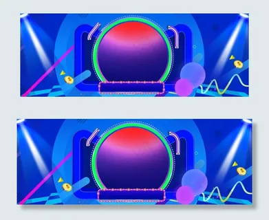 618电商蓝色酷炫灯效电器banner