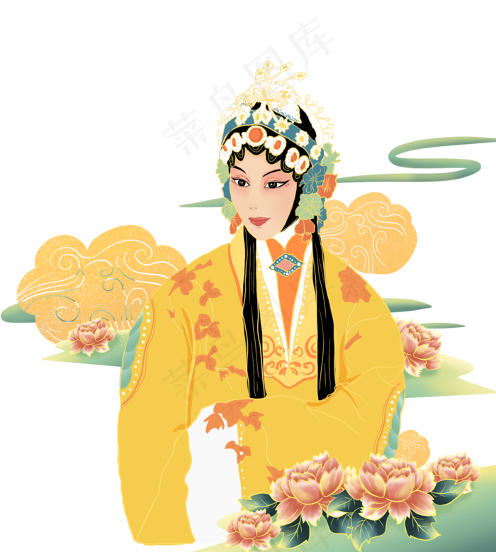 国潮京剧模特文化国粹(2000X2000(DPI:300))ai矢量模版下载