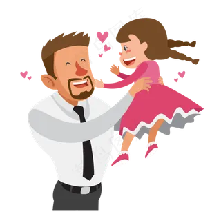 开心父女矢量素材