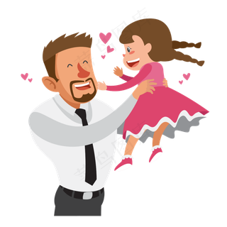 开心父女矢量素材