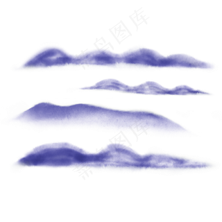 中国风蓝色水彩山水茶叶食品书法