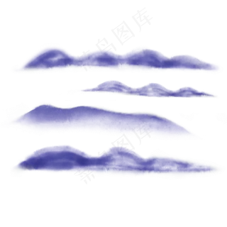 中国风蓝色水彩山水茶叶食品书法