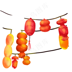 元宵节灯会花灯灯笼灯,免抠元素