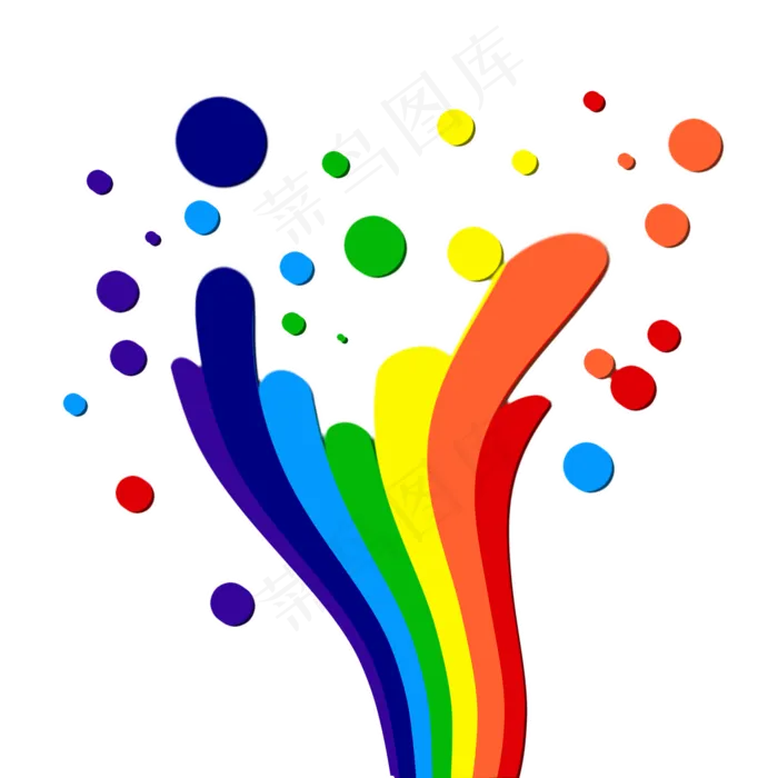 迸发出来的七彩彩虹,免抠元素(2000X2000(DPI:300))psd模版下载