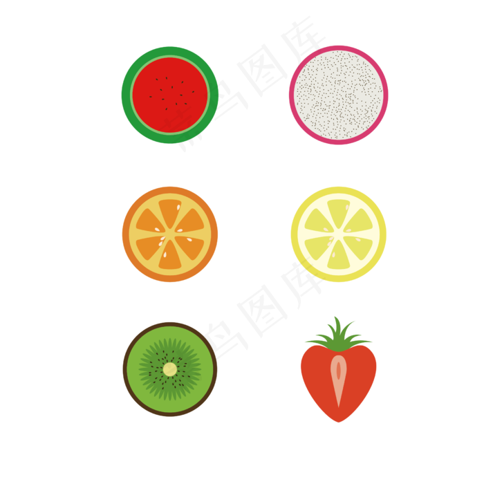 卡通夏日水果切片