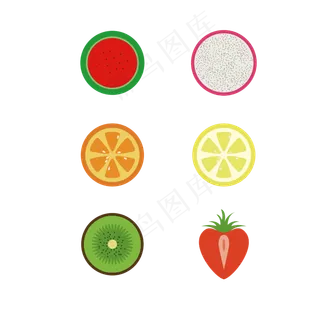 卡通夏日水果切片