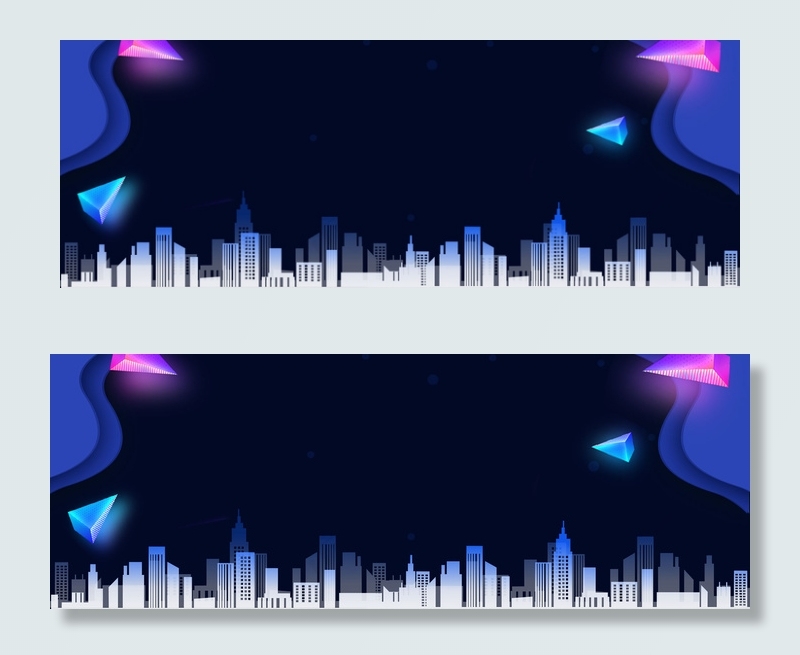 蓝色科技建筑banner(1920*700px 	       )psd模版下载