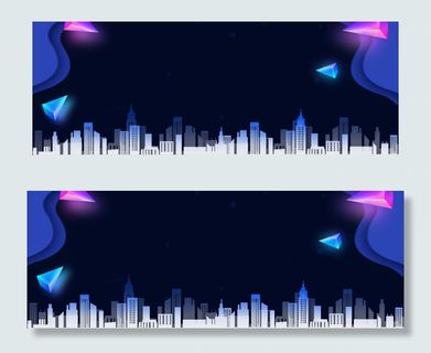 蓝色科技建筑banner