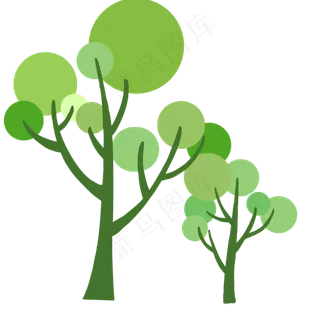 春天圆形小树PNG,免抠元素