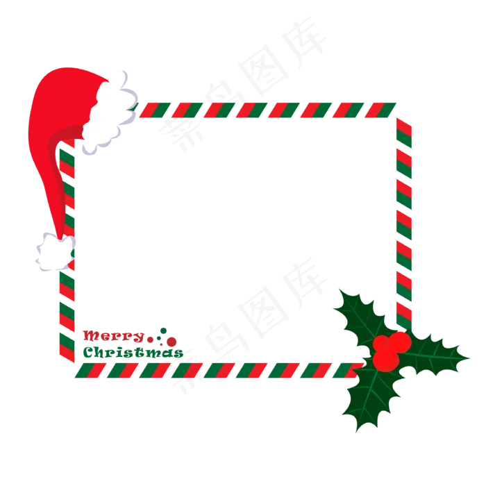 圣诞节圣诞元素贺卡边框PNG,免抠元素(4000X3000(DPI:300))ai矢量模版下载